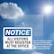 Signmission All Visitors Must Register At The Office OSHA Notice Sign, Aluminum, 14in W x 10in L, 2PK OS-2PACK-NS-A-1014-L-15235 - alternate 2